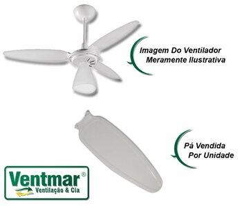 Pá Hélice para Ventilador de Teto Ventisol Wind Light Pétalos - Plástica cor Branca - *Vendida p/Unidade: 1=01-Pá