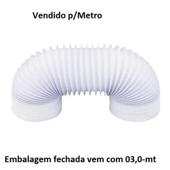 Duto Flexivel de Plastico 15cm para Exaustores - Tubo POLYWEST 150mm PVC p/Ar Condicionado Portatil - *Vendido p/Metro