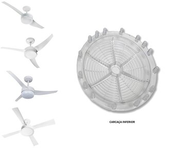 Carcaça Plástica INFERIOR do Motor Ventilador Efyx Venti-Delta Lunik Magnifíco - Carcaça Cristal Plástica - para Modelos de 2 / 3 ou 4 Pás