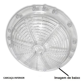 Carcaça Plástica INFERIOR do Motor Ventilador Efyx Venti-Delta Lunik Magnifíco - Carcaça Cristal Plástica - para Modelos de 2 / 3 ou 4 Pás