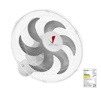 Ventilador de Parede 060cm Venti-Delta VENTURA Bivolts 110V_220V 150w cor BRANCA Helice 3Pas Chave 3-Velocidades