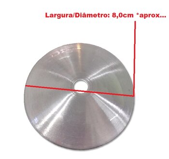 Anel Concha em Alumínio Escovado de Acabamento para Fixação do Vidro da Luminária Ventilador Tron Naulu / Quadrimax - Diâmetro/Largura 8,0cm