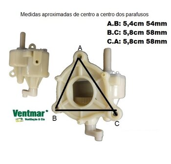Caixa de Engrenagem Ventilador VENTISOL Monta Facil 50cm 6P Premium - Caixa Montada - SEM Rosca Sem Fim/ SEM Pino Puxador
