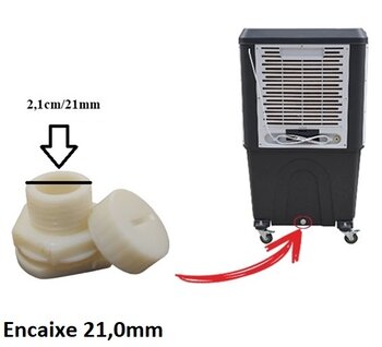 Dreno do Reservatorio E21MM Climatizador Ventisol CLI45/70/100PRO - Kit Porca de Fixacao + Anel de Vedacao + TAMPA - Comp.Rosca 2cm