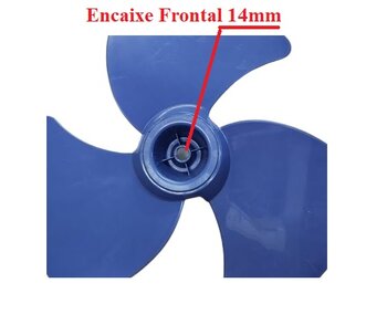Helice de 40cm para Ventilador Arno 40cm 3Pas Azul - FD-40 Versatile Antigo - Furo Frontal 14,0mm/Traseiro Cônico 22_27mm - Trava Pressao