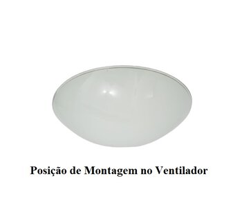 Globo Cupula Vidro para Ventilador de Teto Aliseu Terral LED - Vidro Terral LUMINARIA LED -  - Diametro de Encaixe 226mm