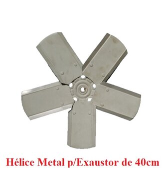 Helice para Exaustor DE 40CM VENTISOL 5Pas - Encaixe Eixo 12,0mm com Parafuso Lateral - HELICE EX 40 PIN