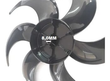 HELICE DE 30CM P/VENTILADOR PHILCO TURBO ZES 30CM 6PAS PRETA - PML DIANTEIRA E-08,0MM SEM TRAVA TRASEIRA