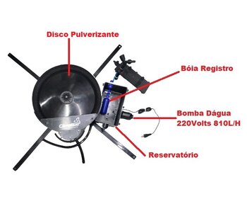 Kit Aspersor Pulverizante Nebulizador para Climatizador Climattize - C/Motor do Disco 220Volts Prato Evaporador Disco Pulverizante Reservatório Bóia R