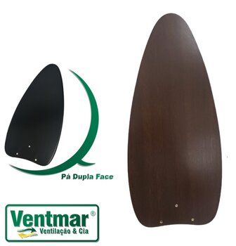 Pa Helice para Ventilador de Teto Ventisol Aires Elluz Fharo Versatti Inverter - MDF Dupla Face cor Preta/Tabaco - *Vendida p/Unidade