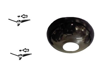 Canopla Superior para Ventilador de Teto Latina - Plástica cor Pta e Cza  - Diâmetro 14,5cm - Encaixe em Haste 4,1cm