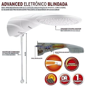 Chuveiro Ducha Lorenzetti Advanced ELETRONICA BLINDADA 220V 4500Watts - Advanced Eletronica Blindada