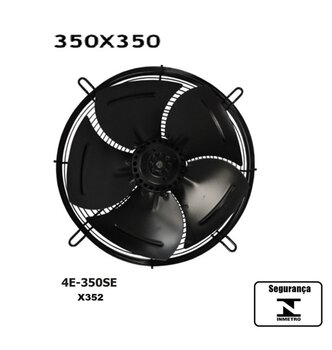 Exaustor/Soprador Axial 35cm - Cooler Asafan ASA 4E-350SE 220v 165W - Vazao 1955m3/h 1650rpm 0,77-AMP C/ROL 60HZ 62,0-DB/A
