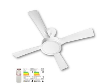 VENTILADOR DE TETO VENTI-DELTA MAGNÍFICO 4P 110V130W BRANCO K2 - LUM LED24W6000K-BRANCA CONTROLE REMOTO - SILENCIOSO CONSUMO A
