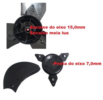 HÉLICE DE 65CM P/VENTILADOR VENTISILVA 65CM 3PAS PRETA KIT4-ITENS C/BUCHA EIXO ENCAIXE 15,0MM PONTA ROSCA E-07,0MM