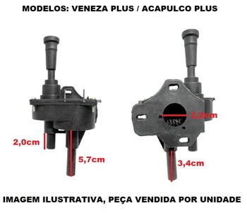 CAIXA DE ENGRENAGENS P/VENTILADOR SOLASTER PLUS 50/60/70CM ACAPULCO/ BARCELONA/ VENEZA PLUS - SEM ROSCA SEM FIM