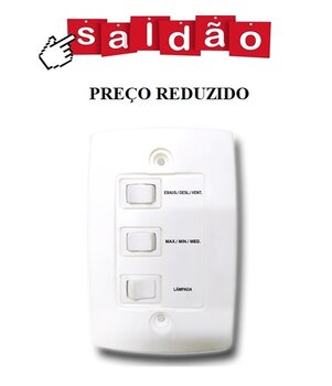 CHAVE PARA VENTILADOR DE TETO ALISEU 110V DUO GEO JET SLIM SMART TERRAL WAVE - ESPELHO C/3VELOCIDADES R1L 110VOLTS - SEM CAPACITOR - SALDÃO