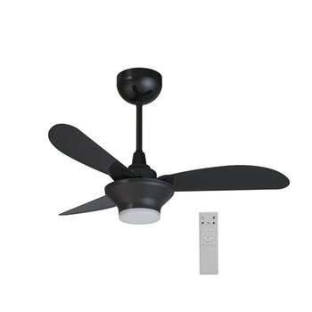 VENTILADOR DE TETO VENTISOL MISTRAL INVERTER BIV110V-220V30W PRETO LUM LED-18W 3PÁS PL TUBA CONTROLE REMOTO 6-VELOCIDADES