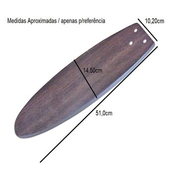 PÁ HÉLICE P/VENTILADOR DE TETO VOLARE VR LUX PREMIUM / VR42 / VR50 - PÁ MDF MODELO LANAI DUPLA FACE BRANCA/TABACO *VENDIDA P/UNIDADE