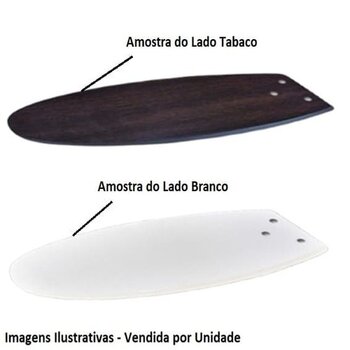 PÁ HÉLICE P/VENTILADOR DE TETO VOLARE VR LUX PREMIUM / VR42 / VR50 - PÁ MDF MODELO LANAI DUPLA FACE BRANCA/TABACO *VENDIDA P/UNIDADE
