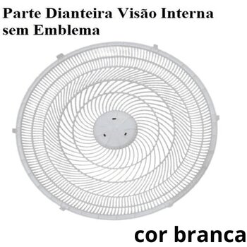 GRADE P/ VENTILADOR 40CM VENTISOL NOTOS TURBO 6P - DIANTEIRA PLASTICA COR BRANCA C/6-TRAVAS MACHO - EQUATION - *VENDIDA P/UNIDADE