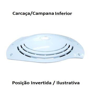 CARCAÇA DO MOTOR VENTILADOR SPIRIT VT200 2PÁS PLÁSTICA COR BRANCA INFERIOR P/VT201 VT202 - *VENDIDA P/UNIDADE