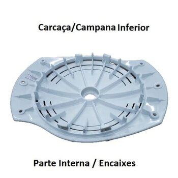 CARCAÇA DO MOTOR VENTILADOR SPIRIT VT200 2PÁS PLÁSTICA COR BRANCA INFERIOR P/VT201 VT202 - *VENDIDA P/UNIDADE