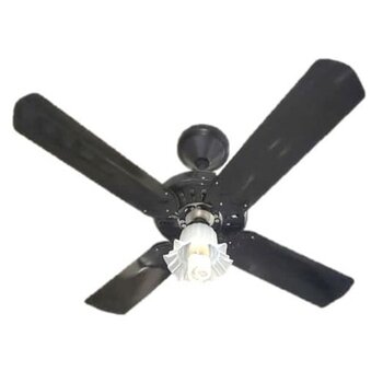 VENTILADOR DE TETO VENTMAR SUPER CLN 110V10,0UF 130W MERIDIONAL PRETO 4PÁS ALUMÍNIO LUM.1-TULIPA PL FLOR - CONTROLE ROTATIVO - CONSUMO A