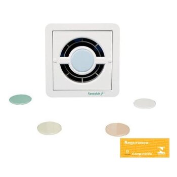 EXAUSTOR DE 12CM P/BANHEIRO E AMBIENTES ATE 08M2 KIT-BIV20W VAZAO-00150M3/H - RENOVADOR DE AR AXIAL VENTOKIT C150A AQUARELA 120MM