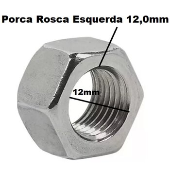 PORCA ROSCA ESQUERDA 12,0MM P/FIXAR HÉLICE NO EIXO DO MOTOR CLIMATIZADOR JOAPE *TODOS - SEXTAVADA 12MM - PORCA DO EIXO LADO HÉLICE