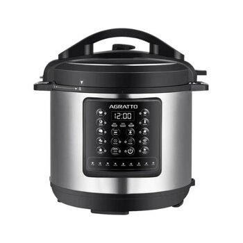 PANELA DE PRESSÃO ELETRÔNICA DIGITAL 6LT 110V 1000W MULTIFUNÇÕES INOX/PRETA APPD01I-01 6-LITROS