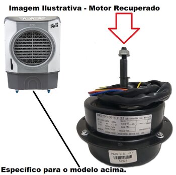 MOTOR P/CLIMATIZADOR VENTISOL 110V CLI45PRO YDK120-100 - RECUPERADO C/FIO COBRE - 4LP AC110-110V 100W LADO/HEL G/H E-12,0MM PML C/ROSCA DIR.08,0MM - U
