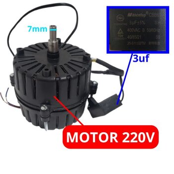 MOTOR PARCIAL P/CLIMATIZADOR SOLASTER ATENAS 70CM 220V - MOTOR LADO DA ASPERSÃO CLIMA FAN GOAR 220V