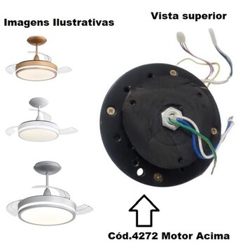 MOTOR P/VENTILADOR DE TETO ALISEU PÁ HÉLICE RETRÁTIL - RETRÁTIL MAX - AUTO-VOLTS