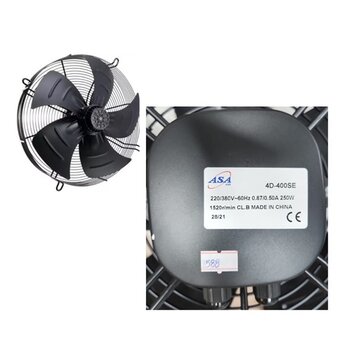 EXAUSTOR DE 40CM SOPRADOR AXIAL COOLER ASAFAN TRIF-220V-380V 250W VAZÃO-3.195M³/H 1520RPM 5PÁS 4D-400SE 400MM - REVERSÍVEL