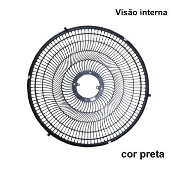 GRADE P/VENTILADOR 40CM VENTI-DELTA FREE COLUNA MESA PAREDE - PLÁSTICA PRETA - *VENDIDA P/UNIDADE - SERVE P/DIANTEIRA OU TRASEIRA