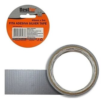 FITA ADESIVA SILVER TAPE 05-METROS 45-48MMX5M - P/VEDAR CALHAS RUFOS E COIFAS DE EXAUSTORES