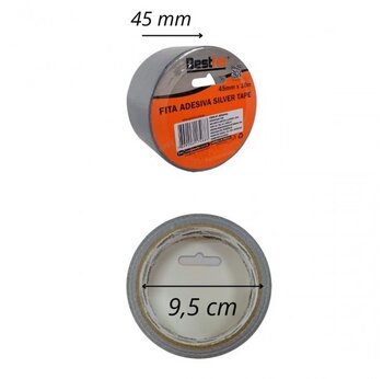 fita adesiva silver tape 10-metros 48mmx10mt prata multiuso - norton