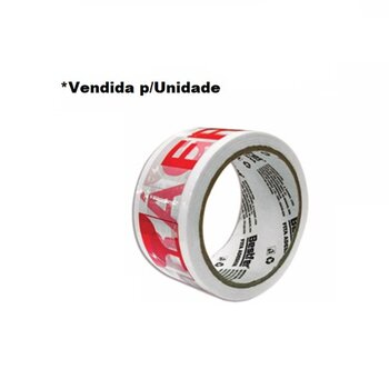 FITA ADESIVA DE EMBALAR AVISO DE FRÁGIL 48MMX50MTX43MICRON