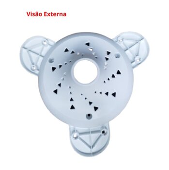 CARENAGEM SUPERIOR PLÁSTICA DO VENTILADOR VENTISOL INVERTER LEGACY / ELLUZ BRANCA - CAPA DO MOTOR C/GARRA SUPORTE DAS PÁS - INJETADAS