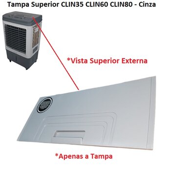 TAMPA SUPERIOR DO RESERVATORIO TANQUE DE AGUA CLIMATIZADOR VENTISOL - COR CINZA - CLIN35LT CLIN60LT CLIN80LT