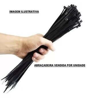 abraçadeira de nylon 760 x 9,0mm presilha lacre extra grande cor preto - *vendida p/unidade
