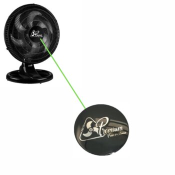 Emblema das Grades dos Ventiladores Venti-Delta - Cor Preta - Logomarca Premium Oscilante 4Pinos de Travamento