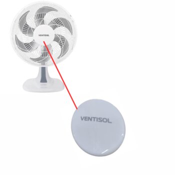 Emblema da Grade do Ventilador Ventisol COR BRANCA - Logotipo Atual 2018/2019 - Anel Frontal Plastico