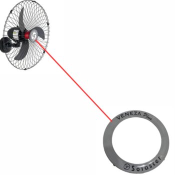 Emblema da Grade Ventilador Solaster Veneza Dal Moro - cor Cinza ou Preta - Logomarca Solaster Veneza Plus com 4 Pinos de Travamento