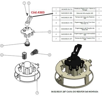 PINO BIELA DE ARTICULAÇÃO DO VENTILADOR OSCILANTE VENTI-DELTA ORBITAL PREMIUM 360-50CM/60CM