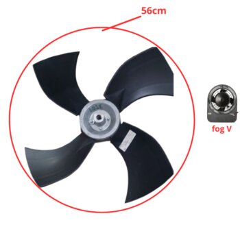 HELICE P/CLIMATIZADOR AG EBONE FOG V FOG5 - 4PAS D56CM G/A.H. FIBRA CUBO METAL-135MM - ENCAIXE-16,0MM - GIRO ANTI-HORARIO