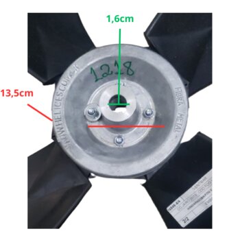 HELICE P/CLIMATIZADOR AG EBONE FOG V FOG5 - 4PAS D56CM G/A.H. FIBRA CUBO METAL-135MM - ENCAIXE-16,0MM - GIRO ANTI-HORARIO