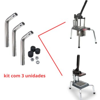 SUPORTE BASE PÉS AMASSADOR DE BATATAS VITALEX - KIT C/3-PÉS+PONTEIRAS+PORCAS - SERVE P/CORTADOR DE LEGUMES VITALEX - TAMANHO MÉDIO