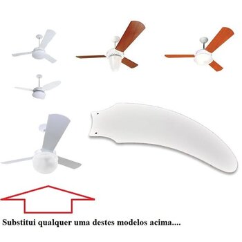 PÁ HÉLICE P/VENTILADOR DE TETO SPIRIT ZAYT VT01/VT02 - MDF BRANCA MODELO CURVA FACÃO - VENDIDA P/UNIDADE - ORIGINAL + SALDÃO